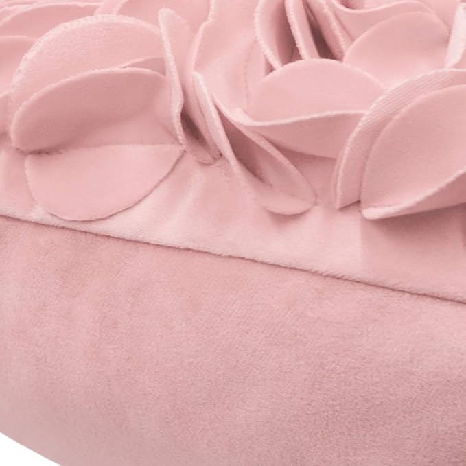 JWH Heart Flower Throw Pillow Covers Decorative Floral Shaped Accent Cushion Soft Pillowcase for Sofa Couch Living Room Bed Chair 14x16 Inches Bright Pink