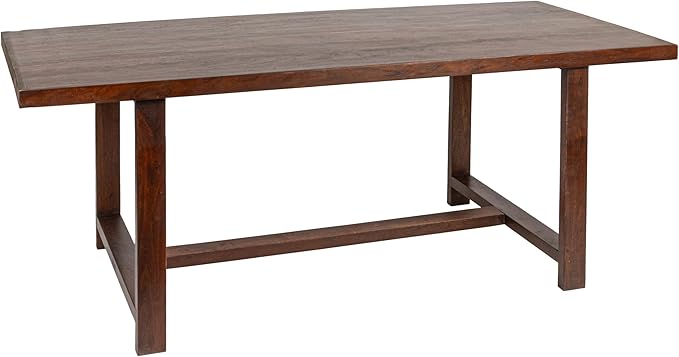 Creative Co-Op Elegant Acacia Trestle Dining Table, Walnut