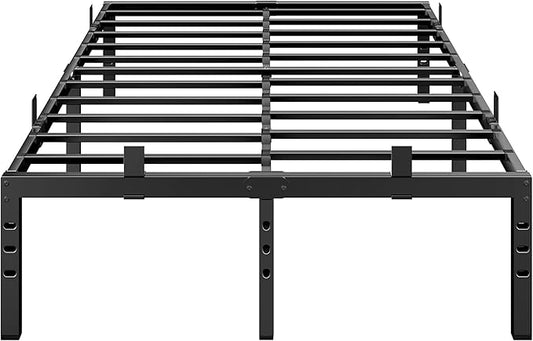 BedsPick 14 Inch Queen Bed Frame, Metal Platform Bed Frame Queen Size with 6 Anti-Slip Mattress Retainers, Heavy Duty Sturdy Mattress Foundation, Easy Assembly, Noise Free, No Box Spring Needed, Black