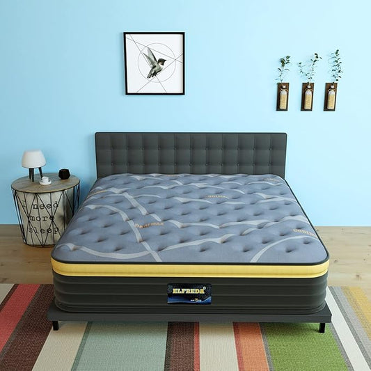 Elfreda Queen Mattress, 12 inch Pillow Top Innersprings Hybrid Mattress, Memory Foam and Pocket Spring Firm, Supportive & Pressure Relief Queen Size Bed in a Bag