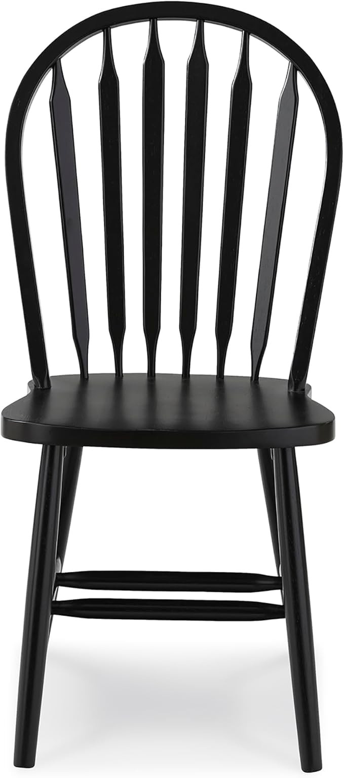 IC INTERNATIONAL CONCEPTS Windsor Solid Wood Arrowback Chair in Black