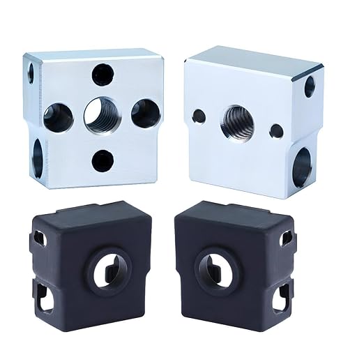 Ender 3 Neo/CR-6 SE Heater Block,Fine Processing with Silicone Socks,for CR-6 SE/CR-6 MAX/CR-5 Pro/CR10 Smart/Ender 3 Neo/V2 Neo/Max Neo Cartridge Sensor Heater Block.(2PCS Aluminum)