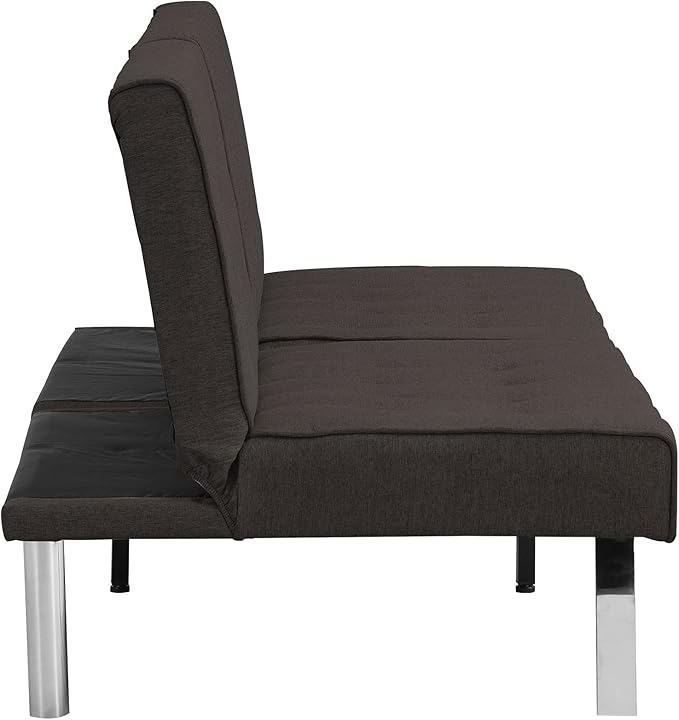 YOPTO Fabric Convertible Folding Futon Sofa Bed,Upholstered Sleeper Couch Daybed with Wood Frame, Stainless Leg for Compact Living Space, Apartment, Living Room,Bedroom,Dorm,Espresso