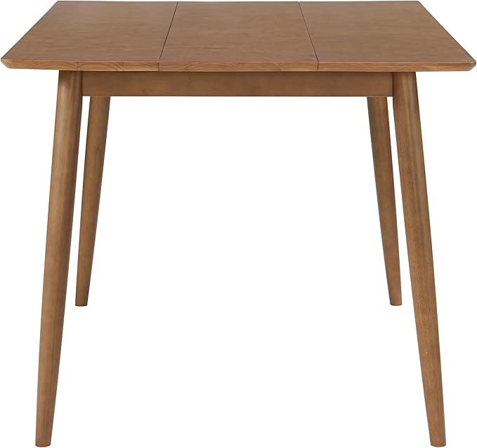Alaterre Furniture Calais Dining – Mid Century Modern 59-Inch Rectangular Dining Table for 4 – Solid Wood Kitchen and Dining Room Table with Minimalist Design (Pecan Finish)