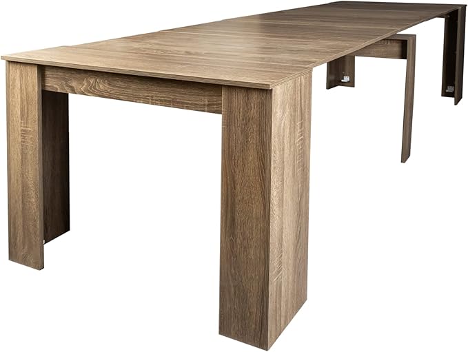 20" to 118.5" Extendable Console to Dining Table, Transformer Dining Table for 2-12 People, Space-Saving Modern Large Table, Expanding Dining Room Table, Gray