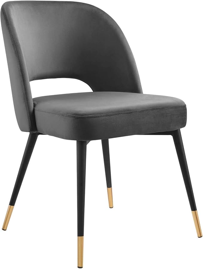 Modway Rouse Upholstered Velvet Side, 2 pcs - Dining Chairs, Charcoal