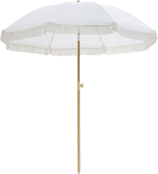 Aohanoi Outdoor Umbrella - Sun Protection, Rain Resistant, Windproof with Manual Open-Close Feature - Ideal for Beach, Camping, and Picnics