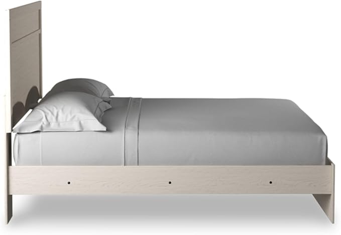 Signature Design by Ashley Stelsie Vintage King Panel Bed, Foundation or Box Spring Needed, White