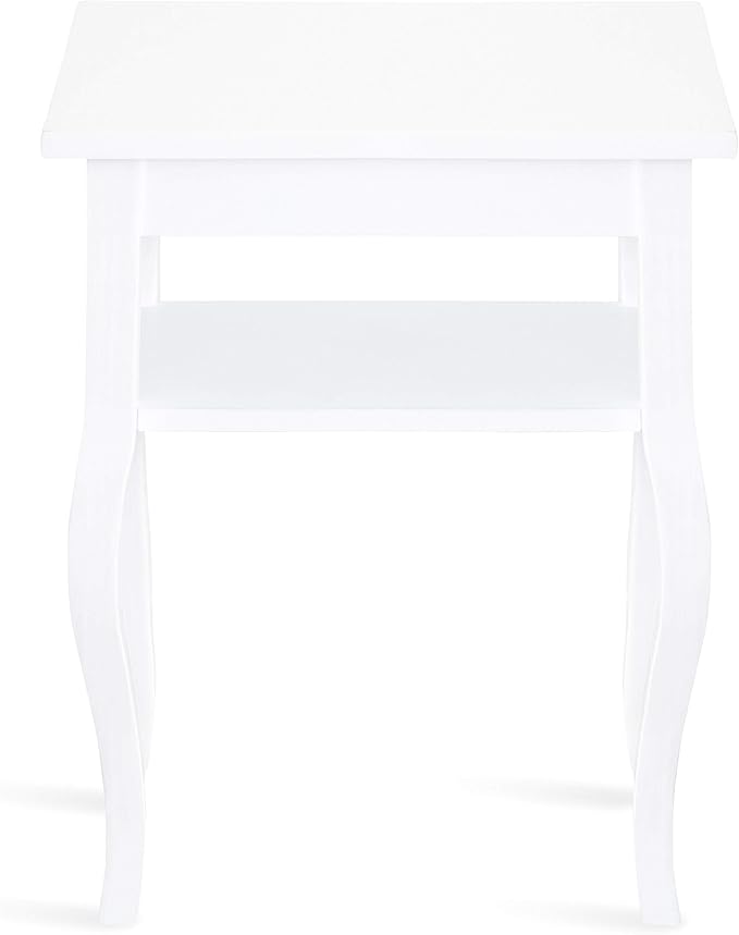 Kate and Laurel Lillian Transitional Wood Side Table, 18 x 12 x 24, White, Chic Traditional Accent Table for Storage and Display