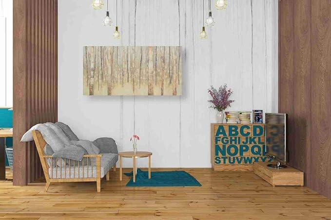Epic Graffiti 'Birches In Winter' by Julia Purinton, Canvas Wall Art, 20"x40"
