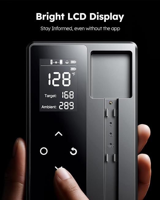 Smart Bluetooth Wireless Meat Thermometer, Standalone Base & APP Control, 6 Sensors with Certified Accuracy, Smart Alerts for Kitchen, BBQ, Grill, Smoker, Oven, Rotisserie, Air Fryer
