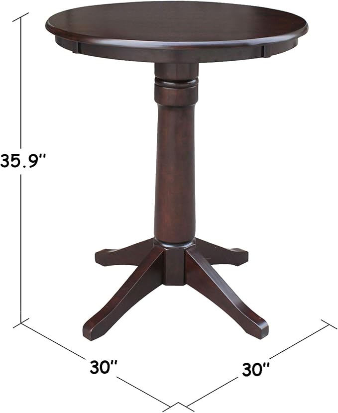 IC INTERNATIONAL CONCEPTS 30" Round Top Pedestal Table - 35.9" H