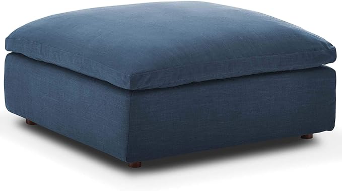 Modway Commix Down-Filled Overstuffed Upholstered Sectional Sofa Ottoman in Azure