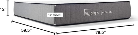Lull Premium 12 Inch Full Size Mattress – 5 Layer Full Size Memory Foam Mattress with Cooling Gel Tech – Highest Density & Therapeutic Support with Individually Wrapped Springs – 365 Night Trial