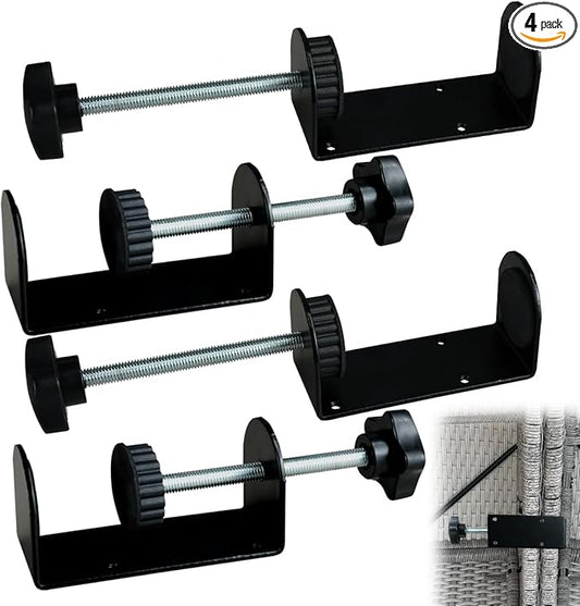 4 Sets Patio Furniture Clips, Adjustable Sectional Couch Sofa Funiture Clamps, Sectional Patio Couches Clips 3in Outdoor Wicker Furniture Clips
