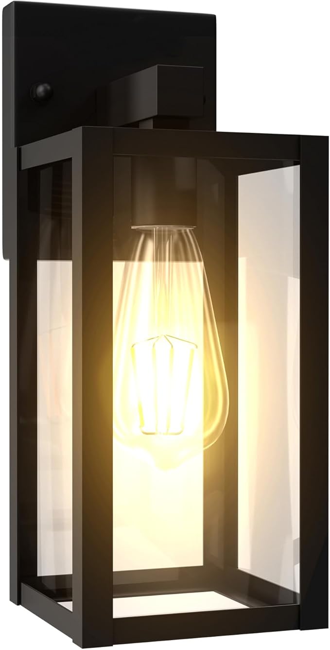 Outdoor Wall Light Fixtures Exterior Waterproof Porch Lights Outdoor Anti-Rust Wall Lantern with Clear Glass Patio Sconce Light