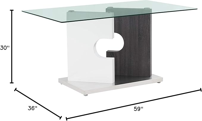 Global Furniture USA Dining Table, Grey-White