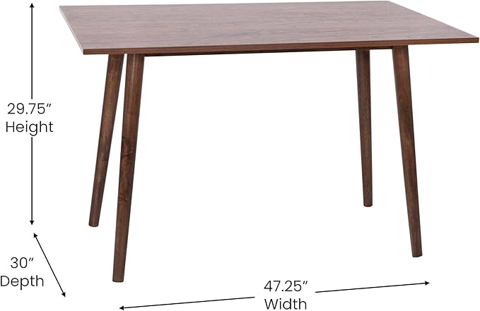 Taylor & Logan Haisley Dark Walnut 47" Mid-Century Modern Wood Dining Table