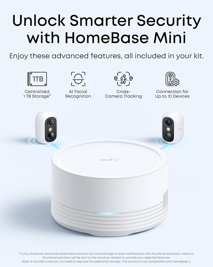eufy Security eufyCam C35 2-Cam Kit with Solar Panel, Wireless Security Camera, Outdoor and Indoor, Magnetic Mount, Color Night Vision, Local Storage, No Monthly Fee, IP67, White