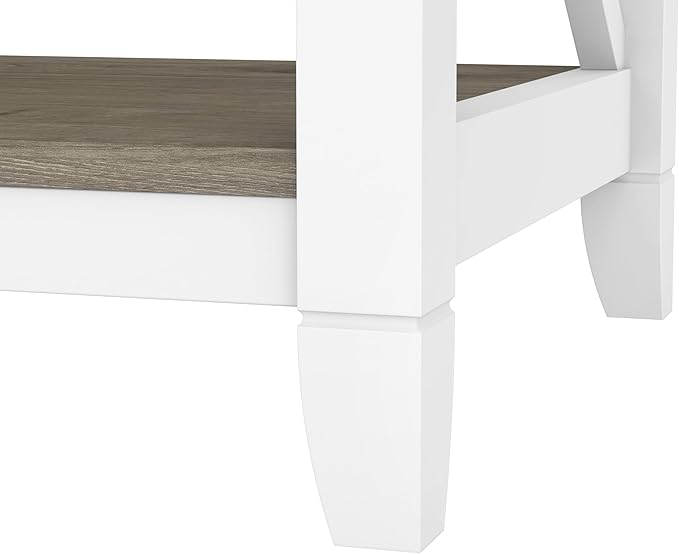 Bush Home Key West 5 Shelf Bookcase - Set of 2 | Tall Bookshelves in Pure White and Shiplap Gray | Sturdy Display Shelves for Library, Living Room, and Home Office