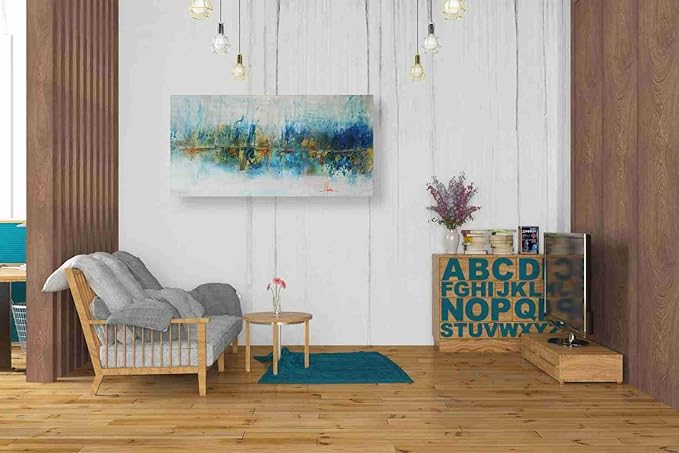 Epic Graffiti 'Aqua Azul' by Leticia Herrera Canvas Wall Art, 40"x20"