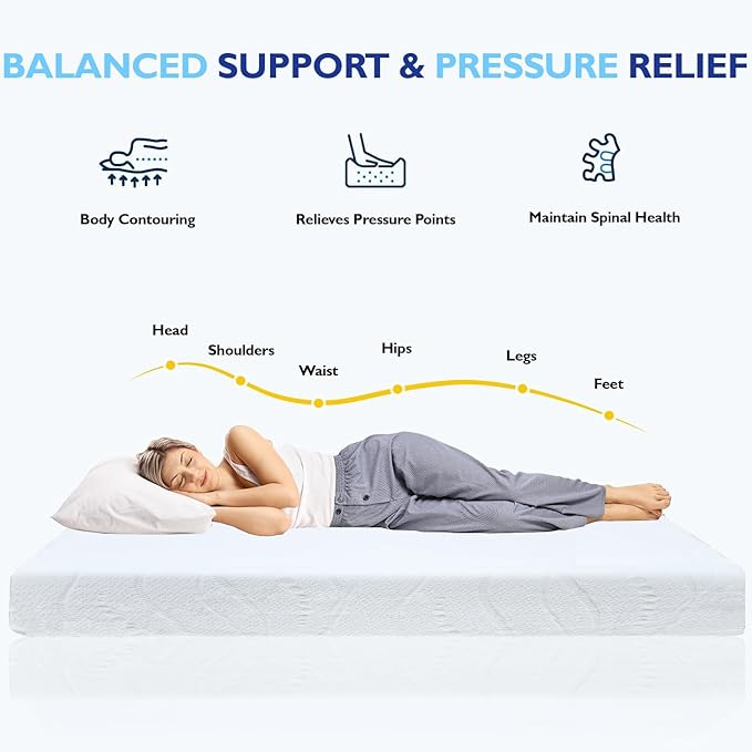 King Size 8-Inch, Gel Memory Foam Mattress, Medium Firm Feel, Breathable, Cool Sleep and Pressure Relief, CertiPUR-US Certified, Temperature Balanced