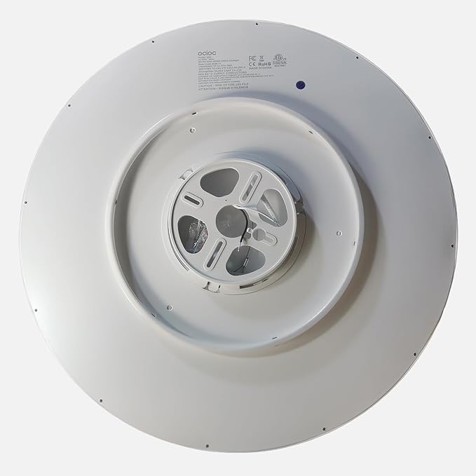 ocioc 18inch Ceiling Light with Remote Control, 40W LED Flush Mount Light Fixture with 2000K Backlight, 3000K-6500K Light Changing, Brightness Adjustable Close to Ceiling Lights Fixture Black