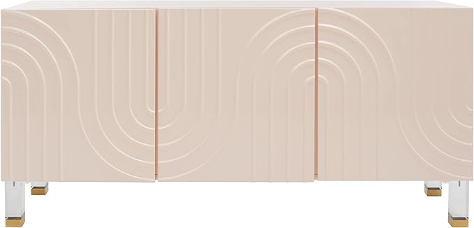 Safavieh Couture Home Saturn-Art Deco-Light Pink Acrylic 3-door Sideboard