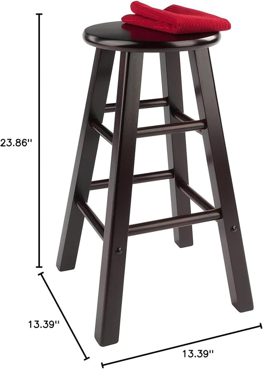 Winsome Element 2-Piece Counter Stool Set, Classic Backless Bar Chairs for Kitchen & Dining Room Seating, Timeless Essential Furniture for Home, Dorm, Apartments