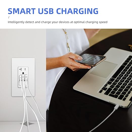 4pcs Smart Plug Mini Bundle with 4pcs 6.0A USB C Wall Outlet