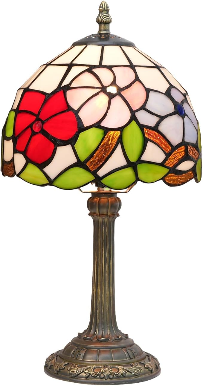 Tiffany Lamp Stained Glass lamp Small Bedside Table Lamps for Living Room Bedroom Dorm Kitchen Home Decor Festival Birthday Gift,Morning Glory
