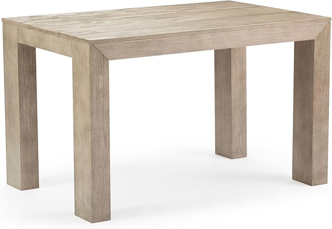 Plank+Beam 48 Inch Dining Table, Solid Wood 48 Inch Table Kitchen Table, Rectangular Dinner Table for Dining Room, Home Office, Living Room Furniture, Easy Assembly, Seashell Wirebrush