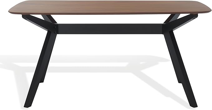SAFAVIEH Couture Collection - Divya Walnut & Black Rectangle Wood Dining Table, Modern Two-Tone Design, Seats up to 6 (SFV6711A)