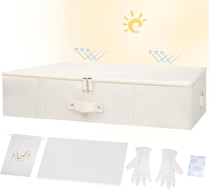 Duduboy Wedding Dress Storage Box Bridal Essentials Heirloom Breathable Wedding Gown Preservation Box - Large Size with Microfiber Gloves Acid-Free Tissue Paper and Dustproof Bag