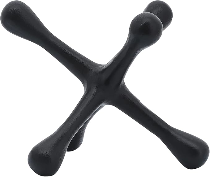 Metal Decorative Sculpture – Accessories for Room and Shelf Styling, Table, Desk, or Bookshelf Placement, Modern Sculpture Home Decor Accent for Layered Vignettes – 5", Black Matte Finish