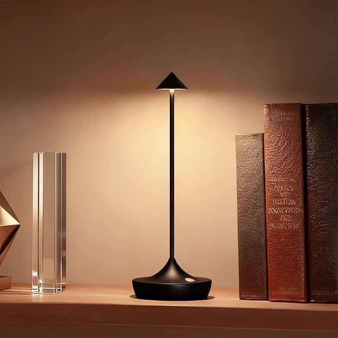2-Pack Cordless Rechargeable LED Table Lamps, Metal, 3 Color Touch Stepless Dimmable, IP54 Waterproof Portable Battery Operated for Outdoor Dining Patio Restaurant Home Decor, Mocha