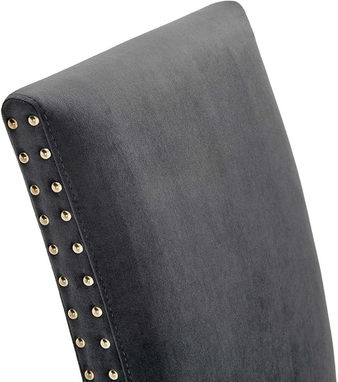 Modway EEI-3779-CHA Parcel Performance Velvet Dining Side Chairs - Set of 2, Charcoal