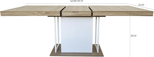 KEIKI Extendable Dining Table for 6-10 People, Dining Room Table for Gatherings, Living Meeting Room