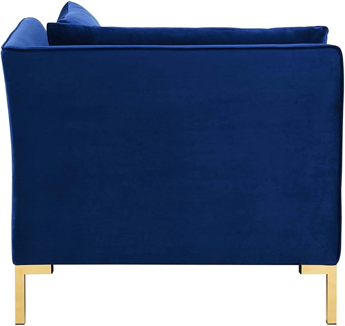 Modway Ardent Performance Velvet Sectional Sofa Corner Chair, Navy