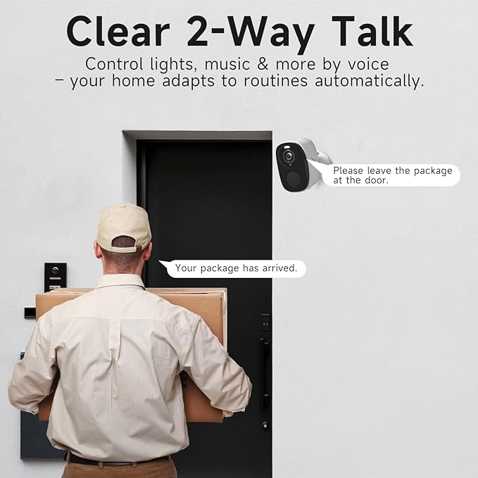 4pcs 5G/2.4G WiFi Security Cameras Wireless Outdoor,2K Home Indoor Camera with AI Detection, Siren,Wireless Cameras for Home Security with Color Night Vision, 2-Way Talk, IP65, Works/Alexa, Cloud/SD