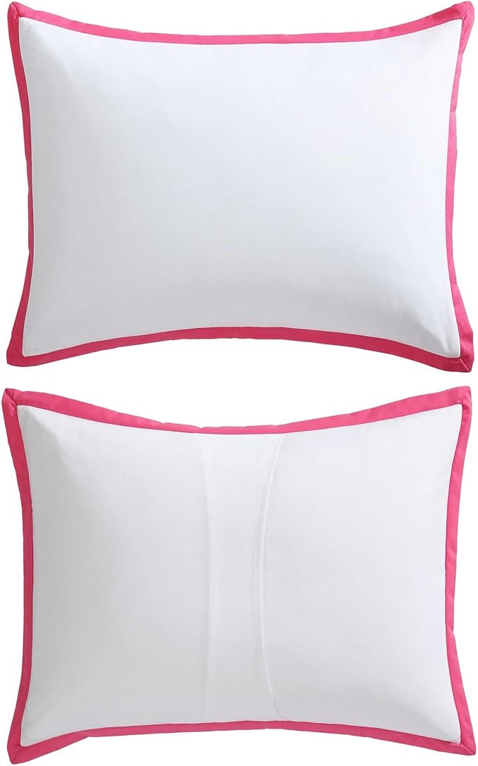 Betsey Johnson - Twin Comforter Set, Soft Bedding with Matching Sham, Bonus Throw Included, Dorm Essentials (Signature Hotel Solid Pink)