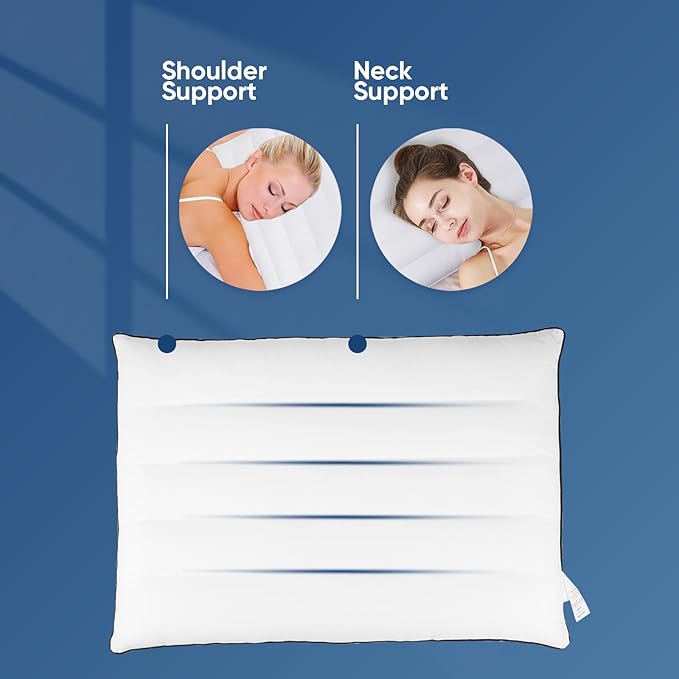 MINUPWELL Ultra Thin Pillows, Flat Pillows for Sleeping Thin with 7D 2.5 in Height Support, Slim Bed Pillows for Stomach Sleeper,Low Profile Pillow Standard Size - 18x26 in