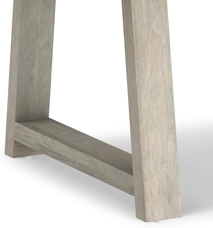 SIMPLIHOME Whitley Dining Table - 72 inch Wide Solid Mango Wood Rectangular Table in White Wash, Modern Farmhouse Style for Dining Room or Kitchen with Extra-Thick Trestle Base, Seats 6