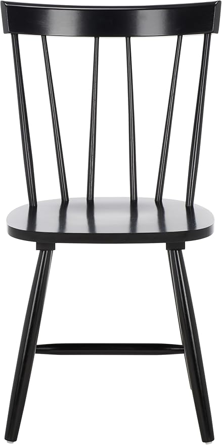SAFAVIEH Home Collection Kealey Black Solid Wood Dining Chair Set of 2