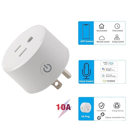 Zigbee Smart Plug Outlet, Mini Remote Voice Control with Alexa, Easy Setup, Work with Google Home/SmartThings, Hub Required 4-Pack