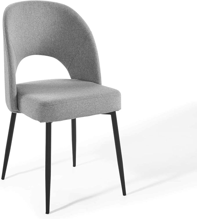 Modway Rouse Upholstered Fabric Side Black Light Gray, (Pack of 2)