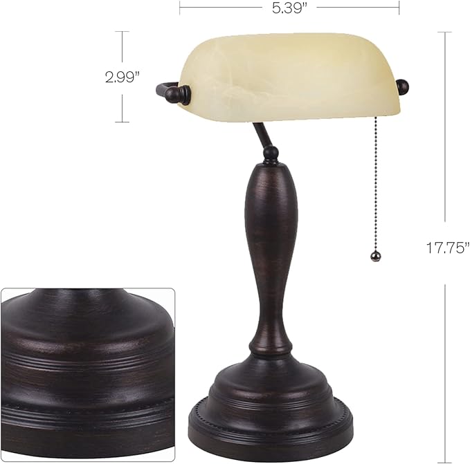 Catalina Lighting Traditional Desk Lamp, Classic Bronze, Smart Home Capable for Home Office, Dorm, Apartment, Corded with Adjustable Lighting