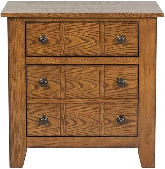 Liberty Furniture Grandpa's Cabin Drawer Night Stand, 27" x 17" x 27", Aged Oak