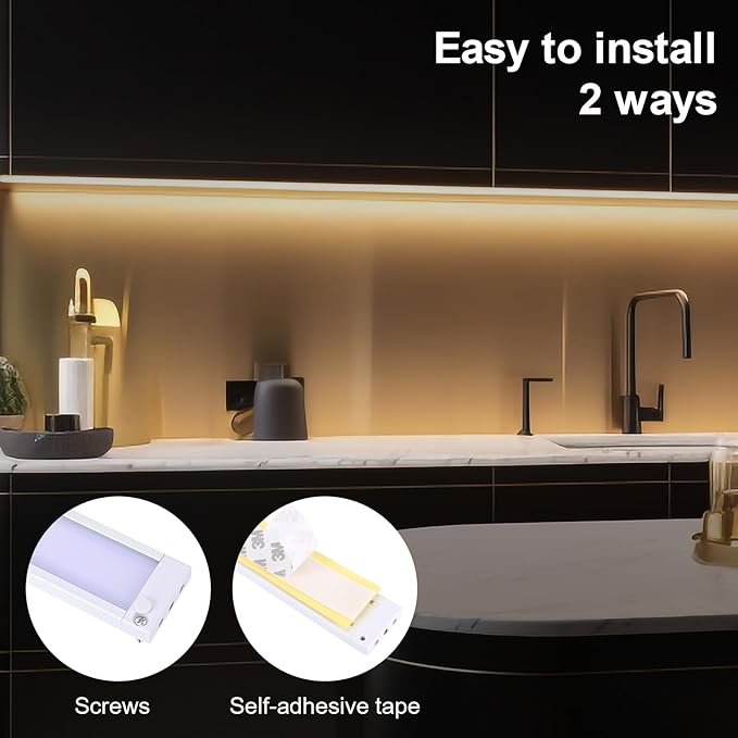 4pack 7inch Dimmable LED Kitchen Light Kit, 2700-6000K Smart Closet Cabinet Lighting Fixture APP Control, Work with Alexa, Google Assistant, for Under Counter, Garage, Pantry (White)