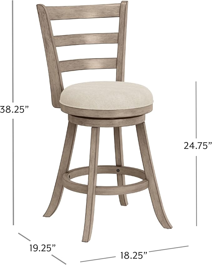 Hillsdale Laymon Modern Wood Swivel Counter Height Stool, Gray Brown